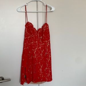 Fame and Partners X Free People red mini dress